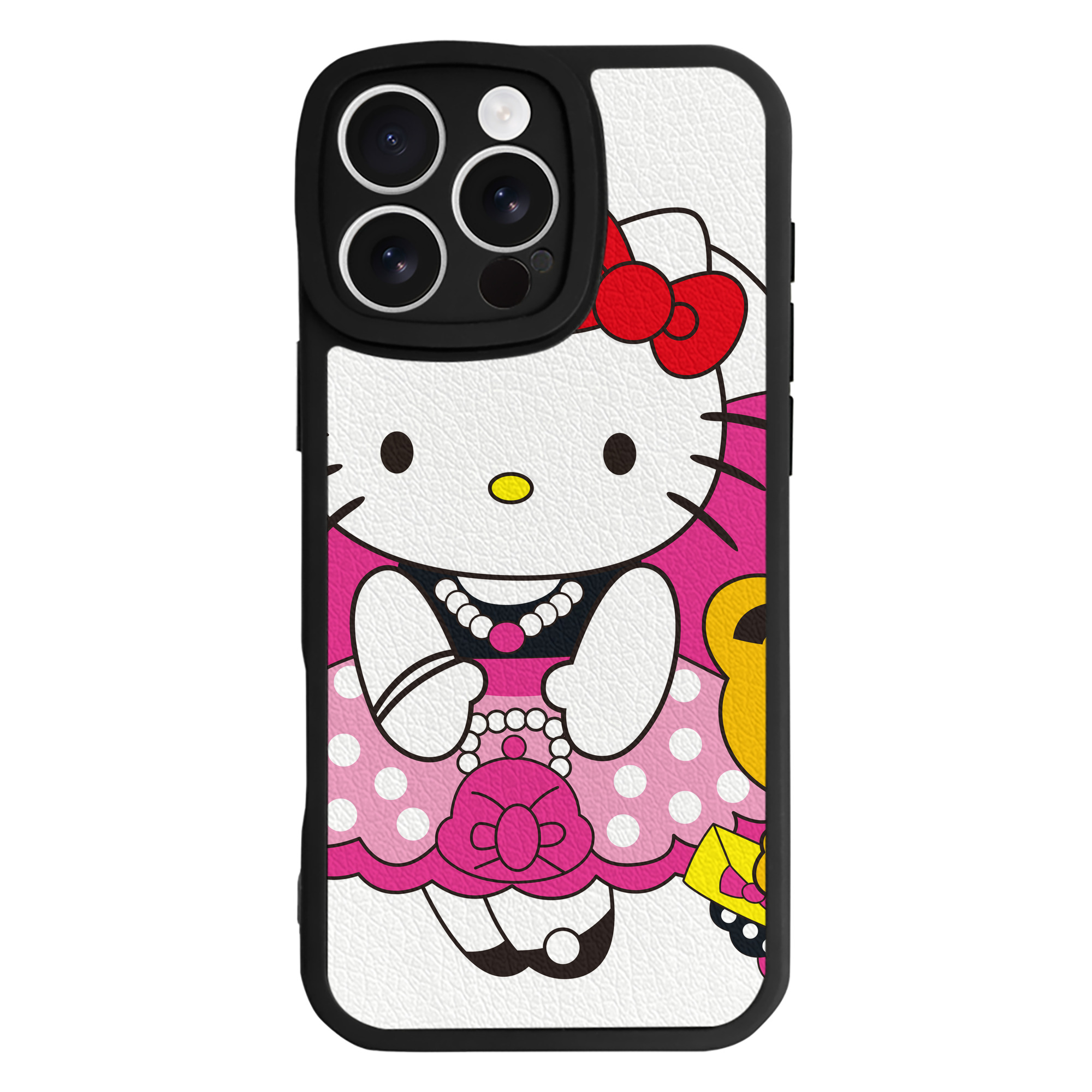 （画像用） Hello Kitty ハローキティ 【iPhone 16シリーズ対応】シリコンスマホケース（レザー調） 材質：シリコン